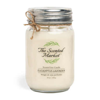 EUCALYPTUS LAVENDER Soy Wax Candle 16 oz - The Scented Market  Candles   