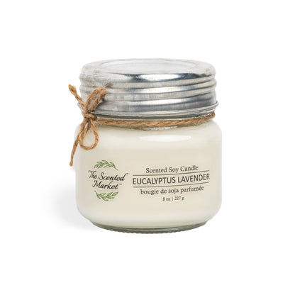 EUCALYPTUS LAVENDER Soy Wax Candle 8 oz - The Scented Market  Candles   