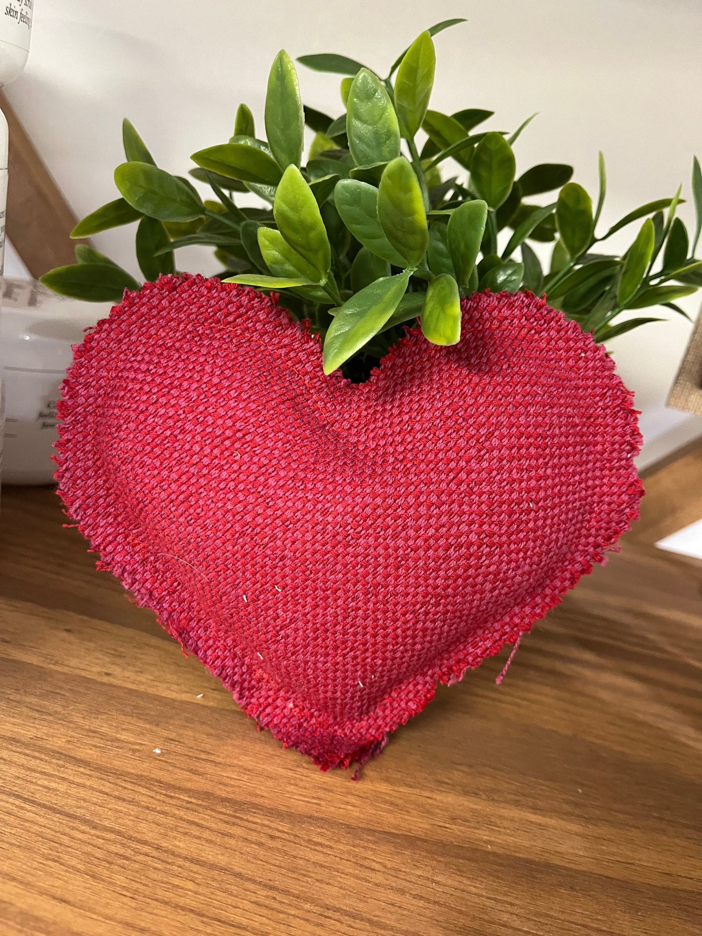 Handmade Red Fabric Heart Pillow – Stuffed Accent Piece - The Scented Market  Seasonal & Holiday Decorations   
