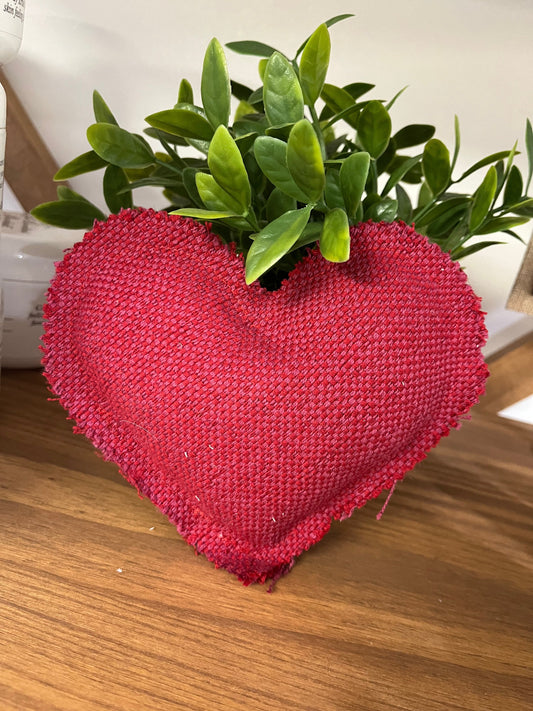 Handmade Red Fabric Heart Pillow – Stuffed Accent Piece - The Scented Market  Seasonal & Holiday Decorations   