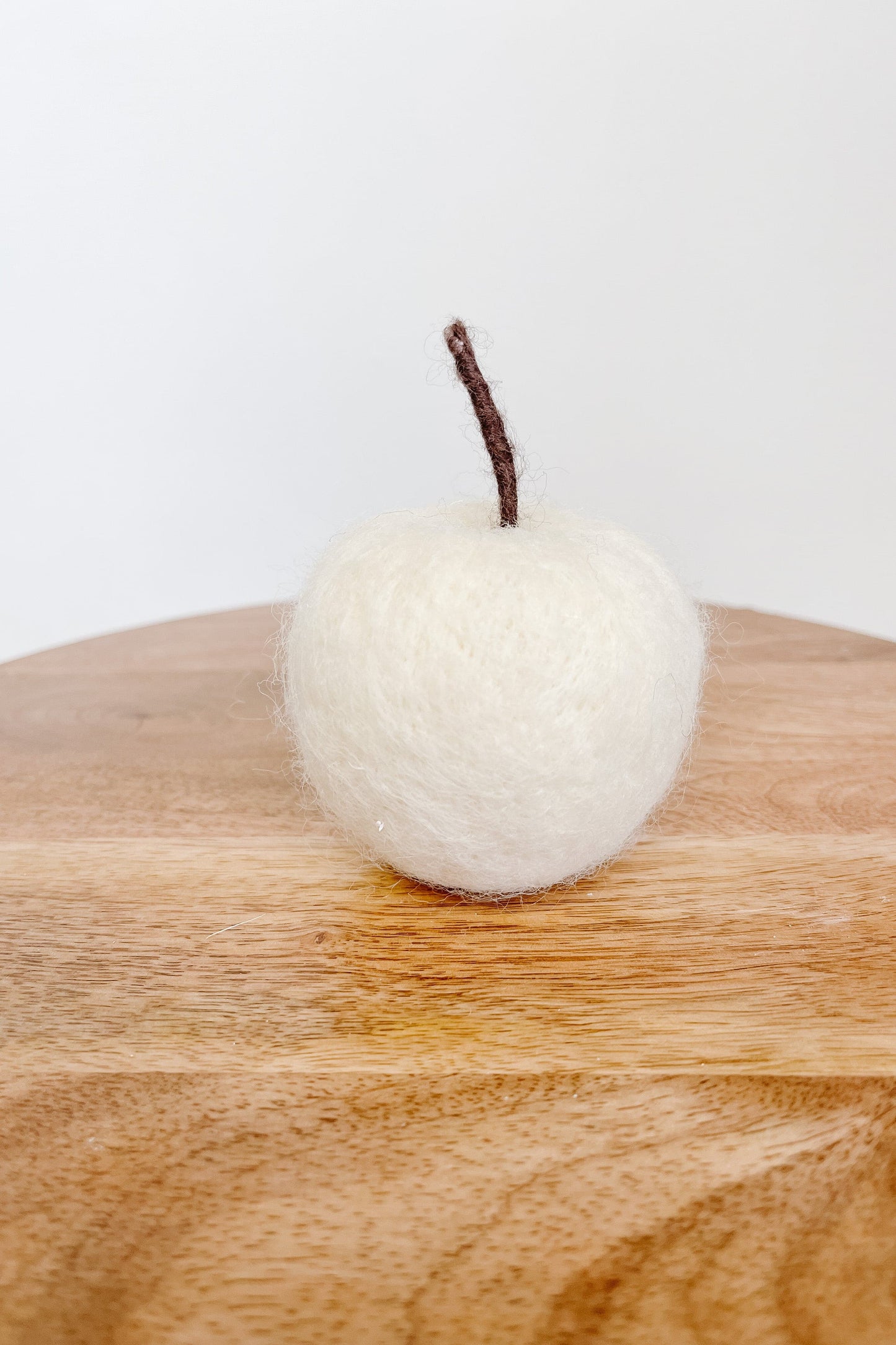 Cream Felted Wool Apple