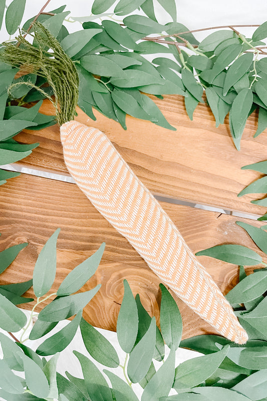 Large Fabric Carrot - Orange & White Chevron Pattern - The Scented Market  Seasonal & Holiday Decorations   