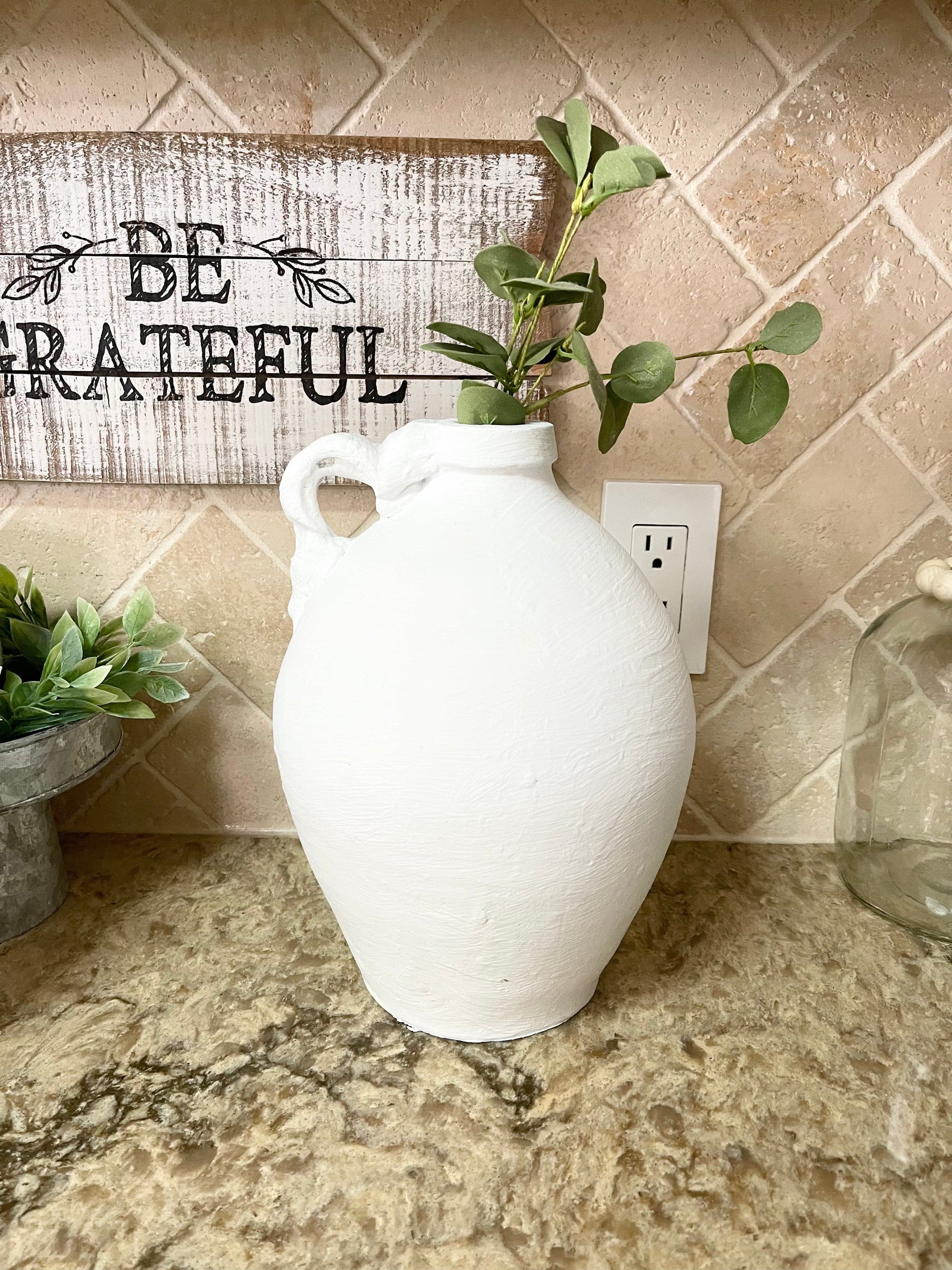 Painted White Crock – Rustic Farmhouse Ceramic Decor - The Scented Market  Crock   
