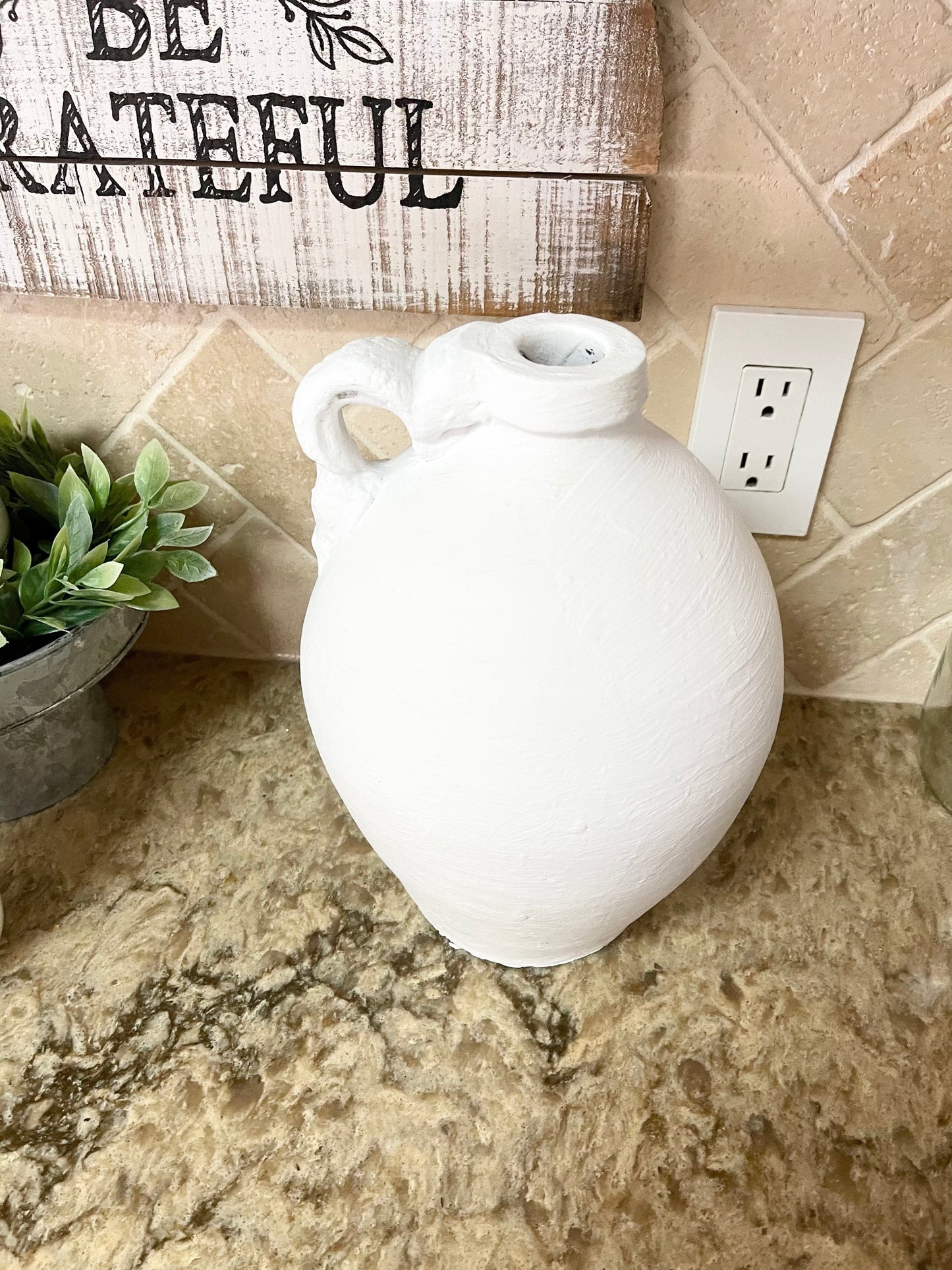 Painted White Crock – Rustic Farmhouse Ceramic Decor - The Scented Market  Crock   