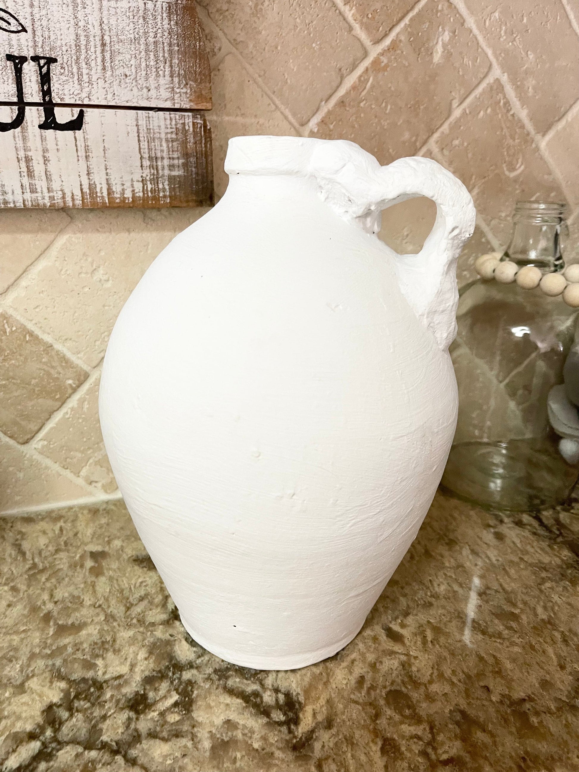 Painted White Crock – Rustic Farmhouse Ceramic Decor - The Scented Market  Crock   