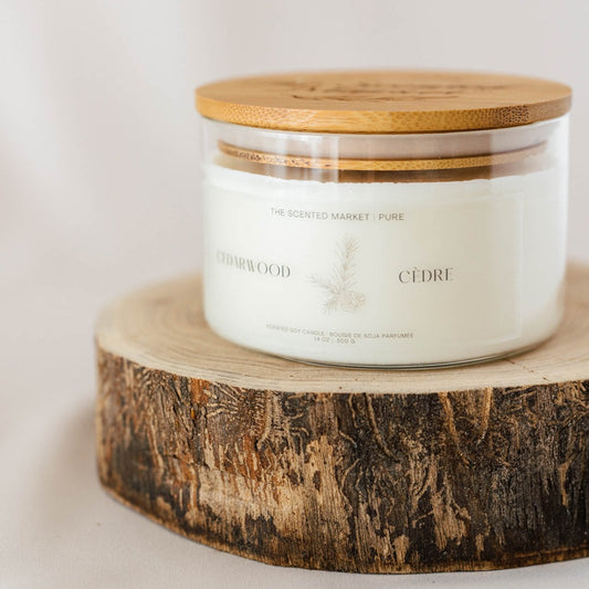 Pure CEDARWOOD Soy Wax Candle 14 oz - The Scented Market  Candles   