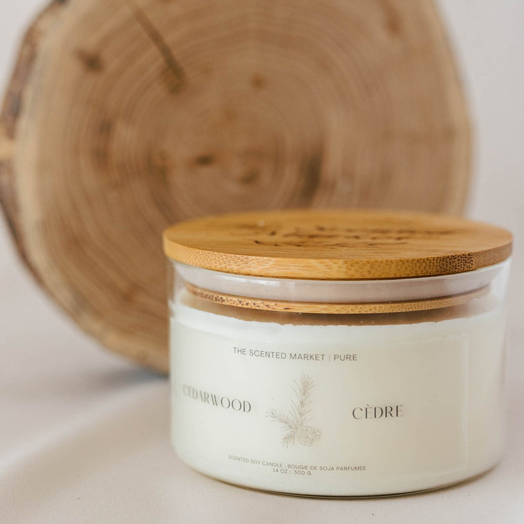 Pure CEDARWOOD Soy Wax Candle 14 oz - The Scented Market  Candles   