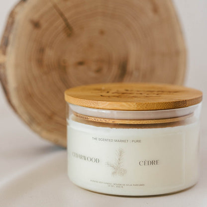 Pure CEDARWOOD Soy Wax Candle 14 oz - The Scented Market  Candles   