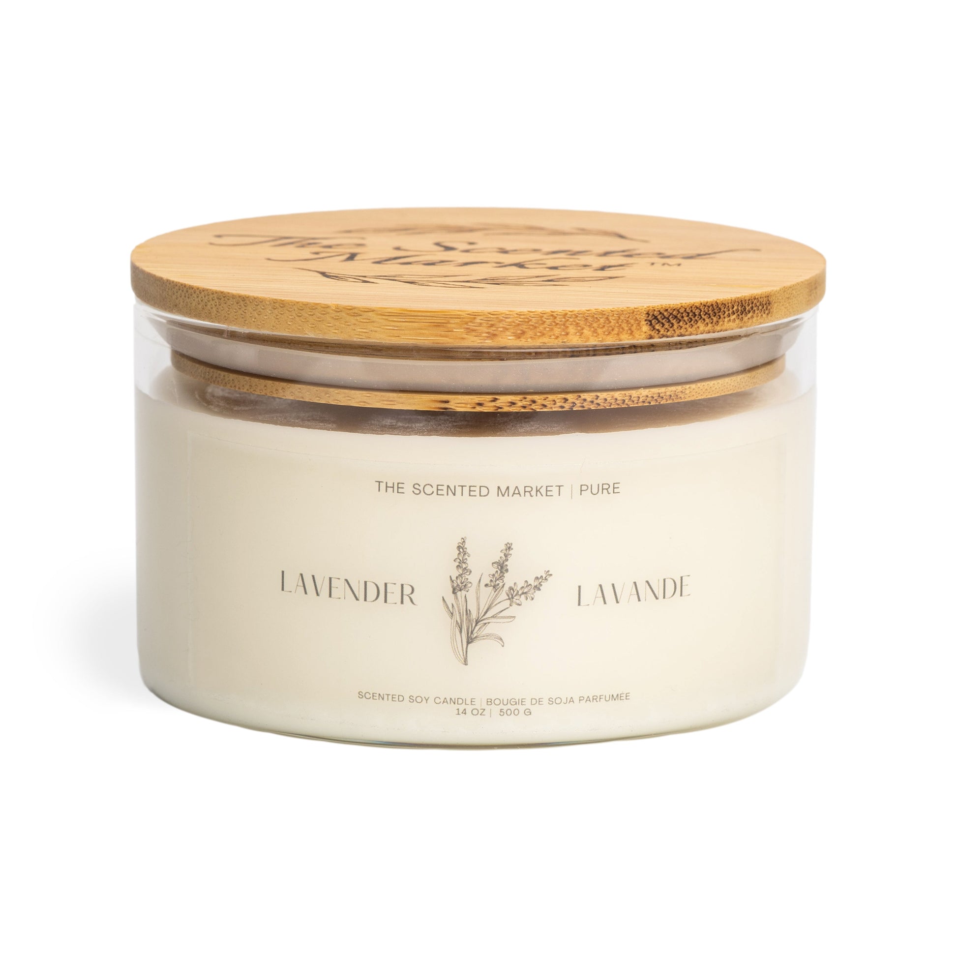 Pure LAVENDER Soy Wax Candle 14 oz - The Scented Market  Candles   