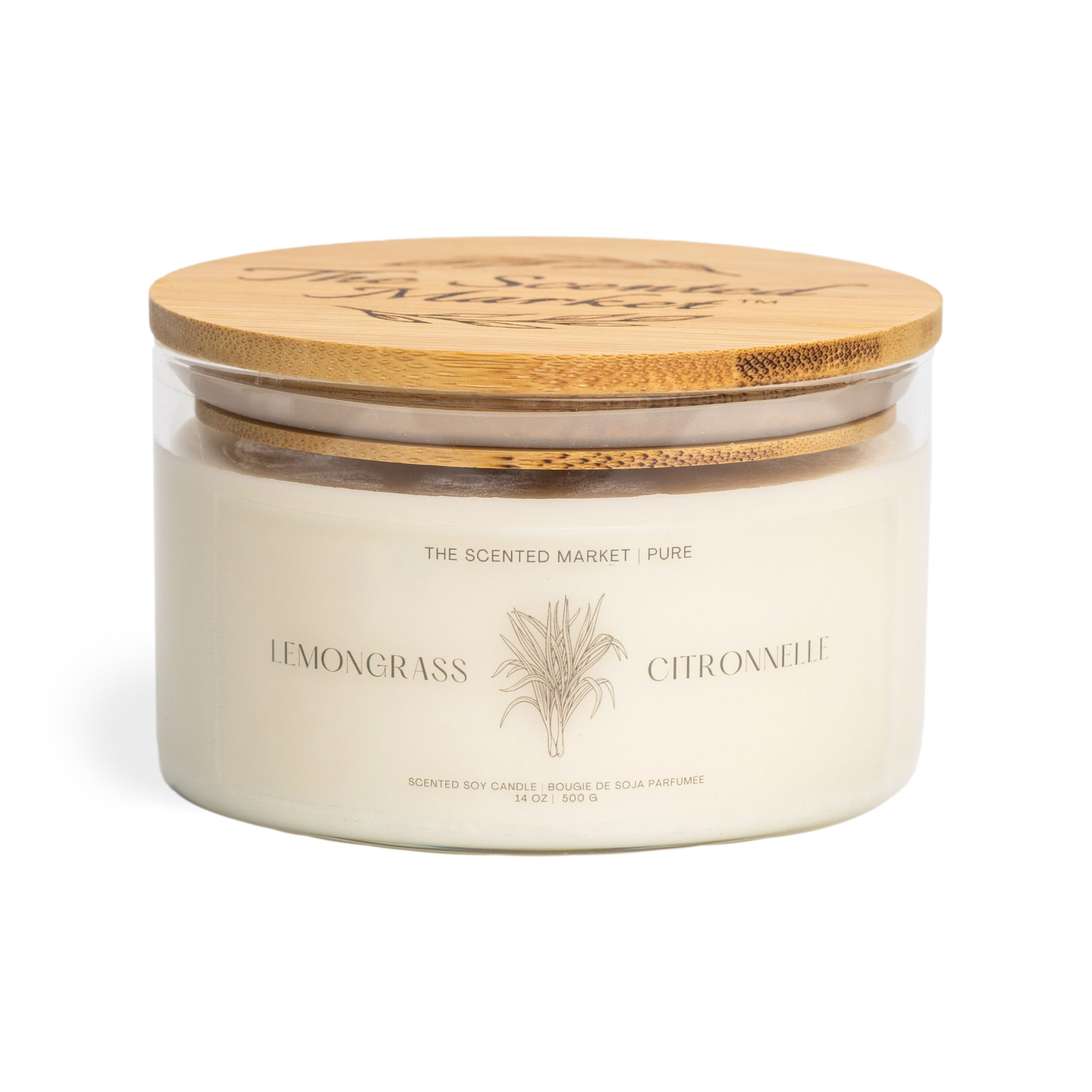 Pure LEMONGRASS Soy Wax Candle 14 oz - The Scented Market  Candles   