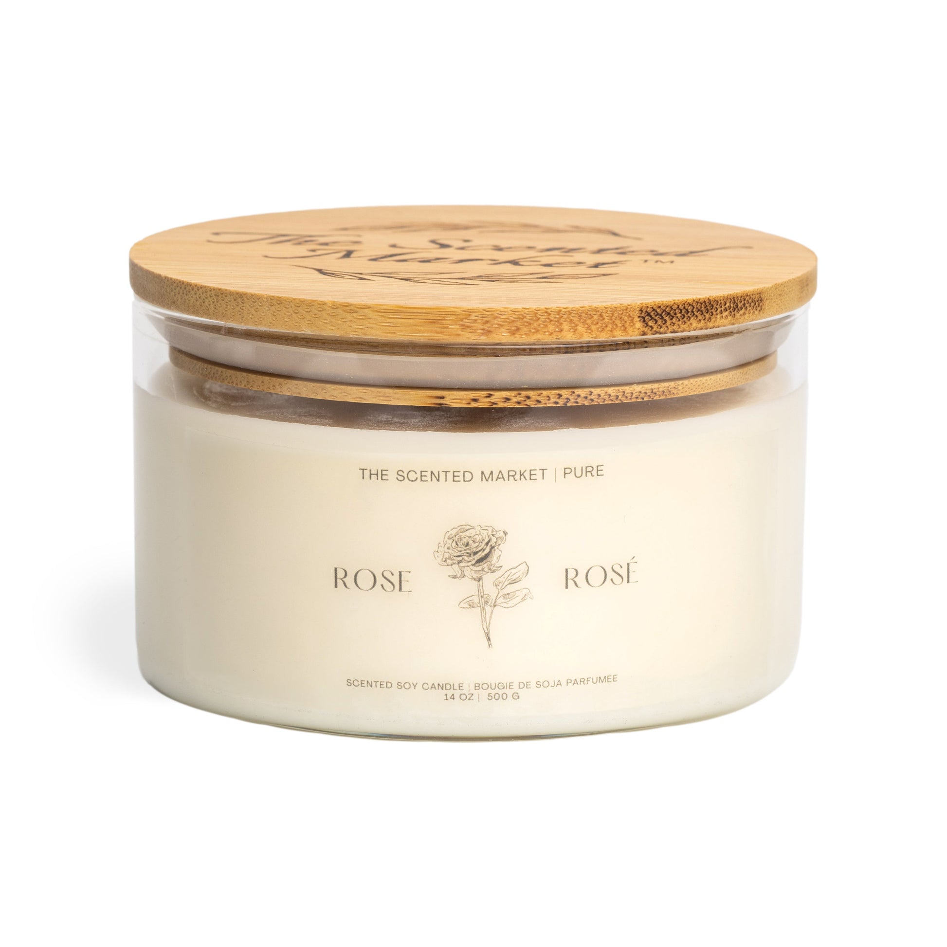 Pure ROSE Soy Wax Candle 14 oz - The Scented Market  Candles   