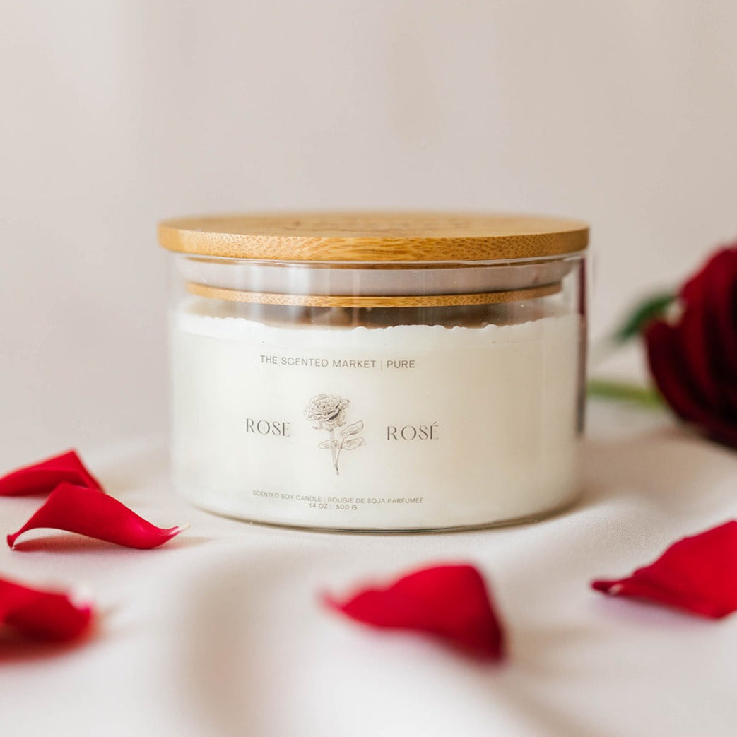 Pure ROSE Soy Wax Candle 14 oz - The Scented Market  Candles   