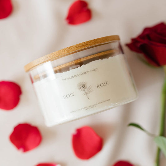 Pure ROSE Soy Wax Candle 14 oz - The Scented Market  Candles   
