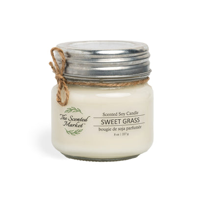 SWEET GRASS Soy Wax Candle 8 oz - The Scented Market 