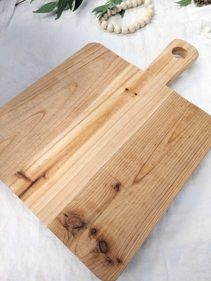 Square Rustic Cutting Board / Charcuterie Board – Handmade Wooden Serving Board - The Scented Market  Display Boards   