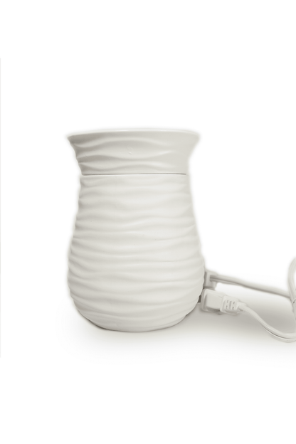 Wax Melter /  Warmer Large - Matte White Swirl - The Scented Market  Home Fragrance Accessories   