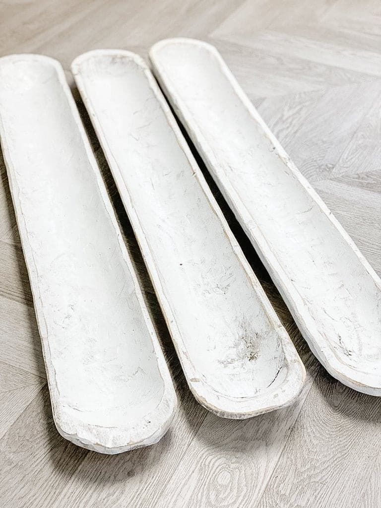 White Wood Extra Long Decorative Dough Bowl - The Scented Market  Decorative Bowls   