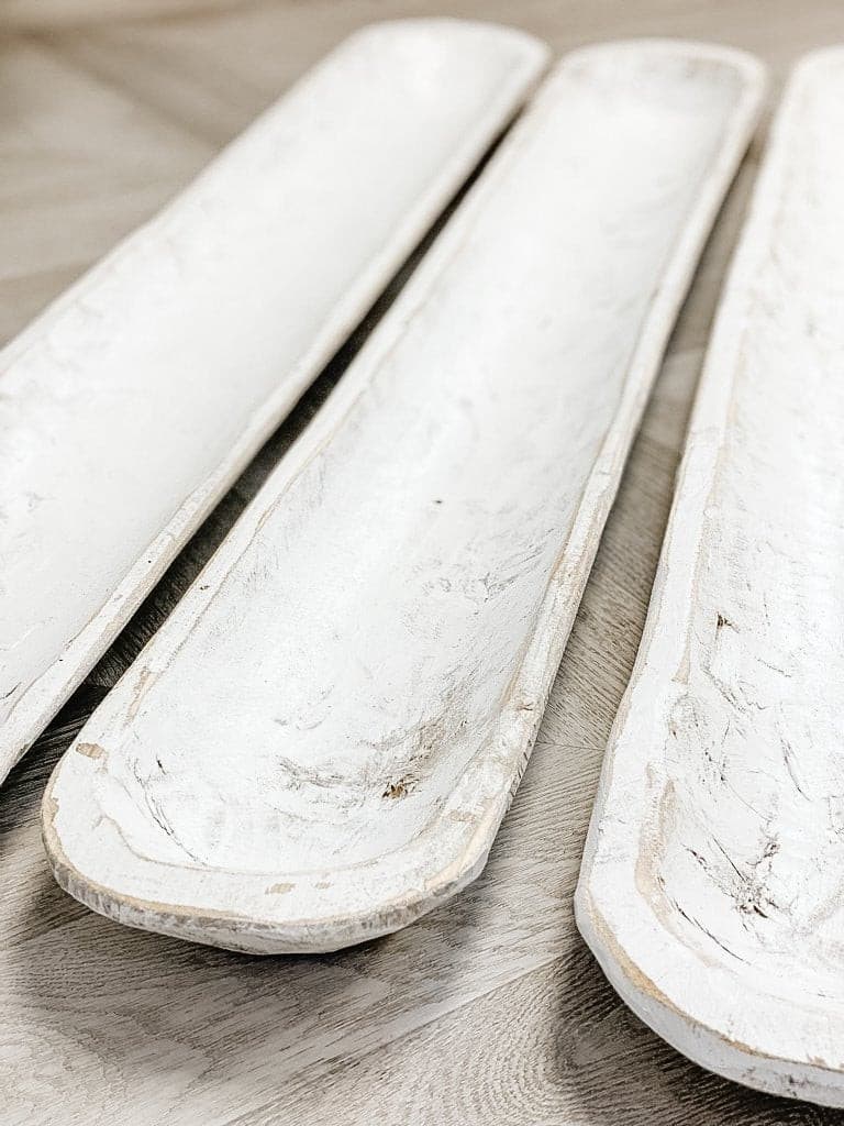 White Wood Extra Long Decorative Dough Bowl - The Scented Market  Decorative Bowls   
